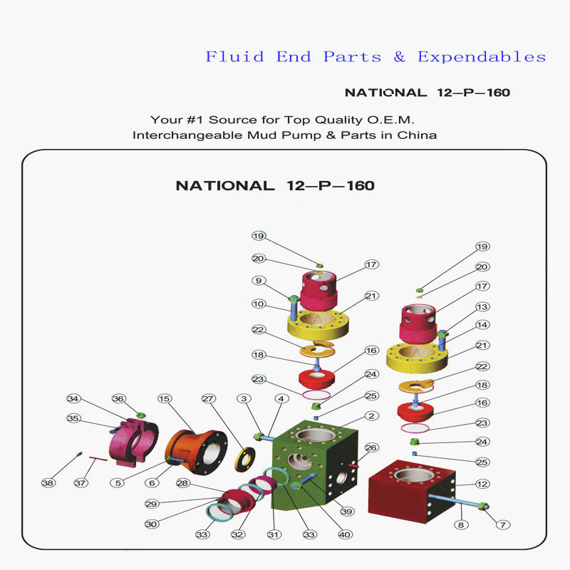Fluid End Expendables 12-P-160 Drilling Rig Mud Pump Parts